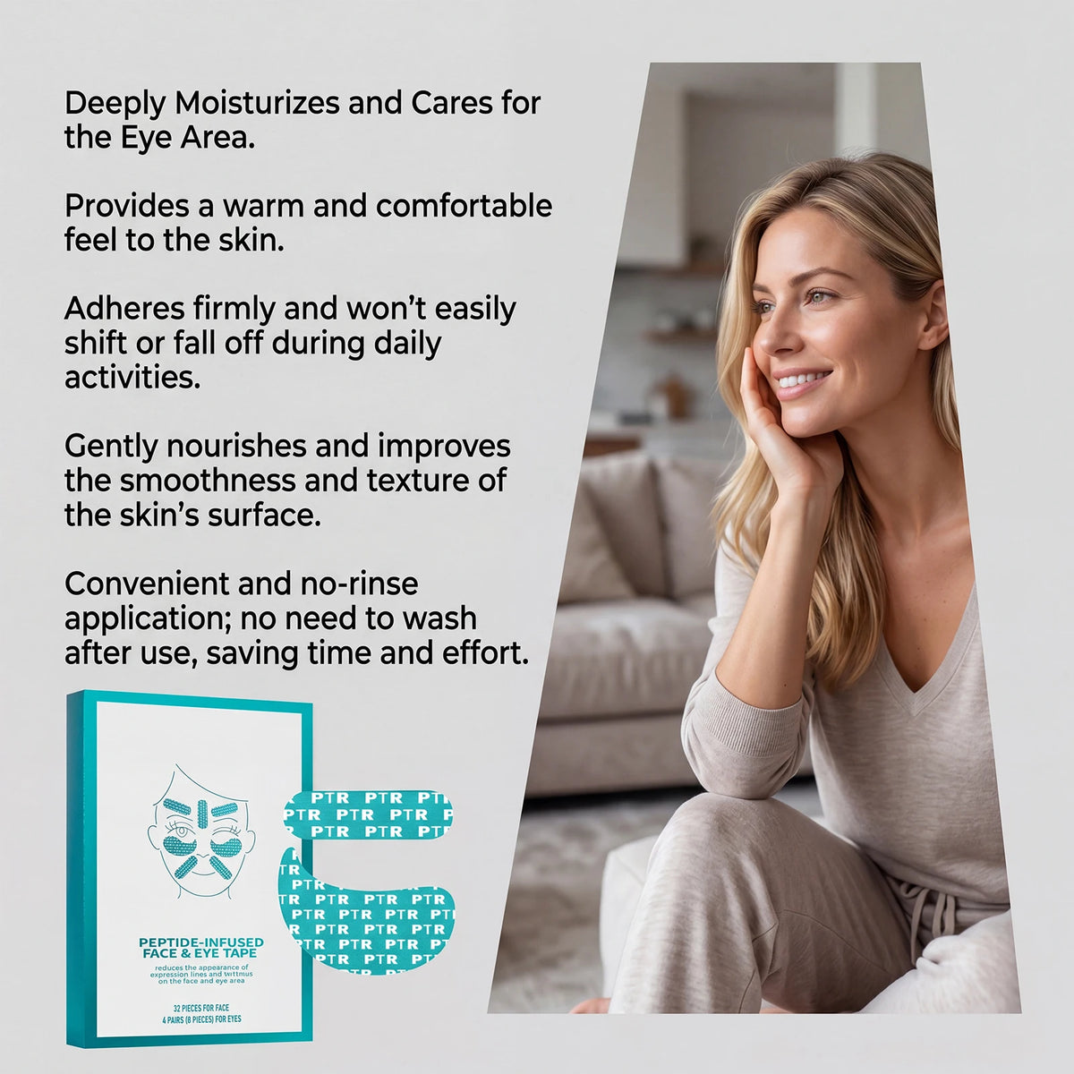 Gentle Moisturizing Facial and Eye Care Patches for Daily Care