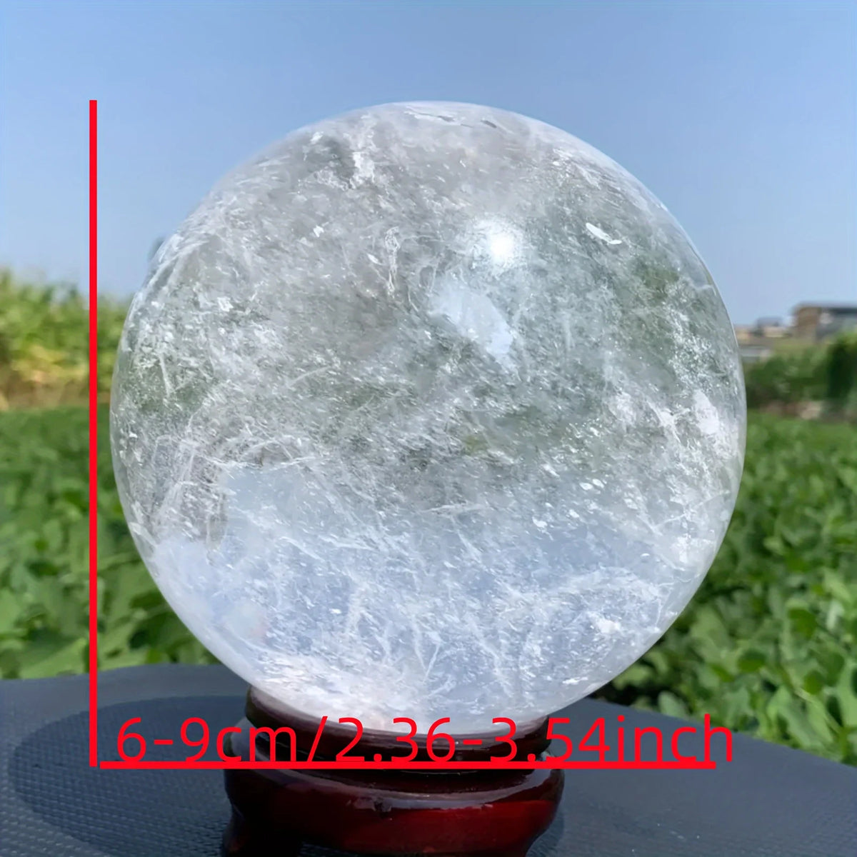 CrystalHola Polished Clear Quartz Crystal Sphere for Elegant Home Decor