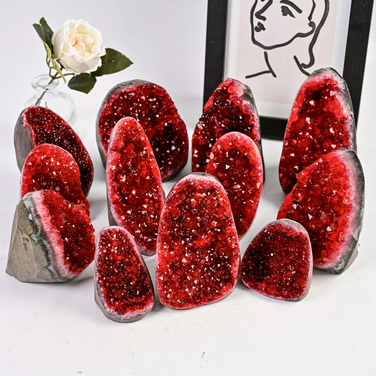 CrystalHola Geode Cluster Decorative Home And Office Accent