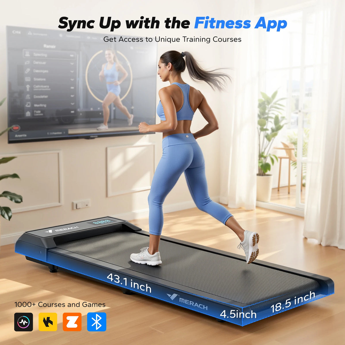 MERACH Under Desk Walking Pad Portable Treadmill With Remote Control