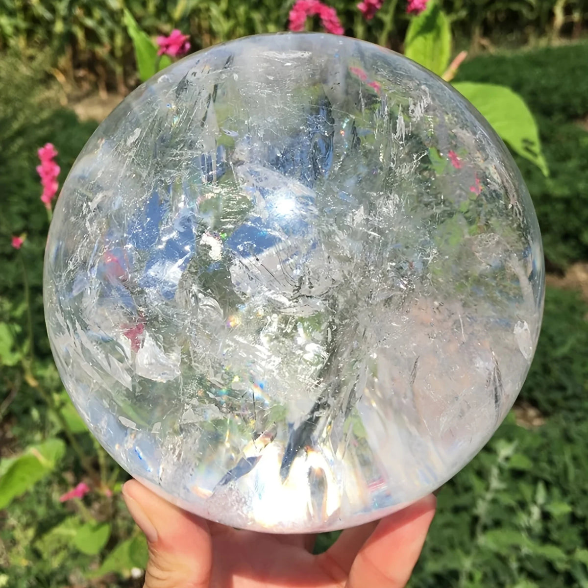 CrystalHola Polished Clear Quartz Crystal Sphere for Elegant Home Decor