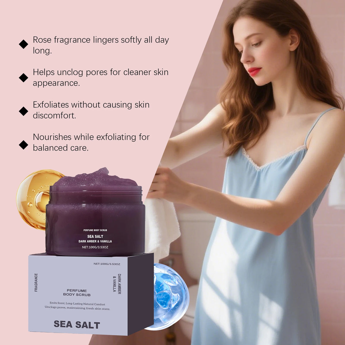 Vanilla Body Scrub Cream for Gentle Exfoliation and Moisturizing