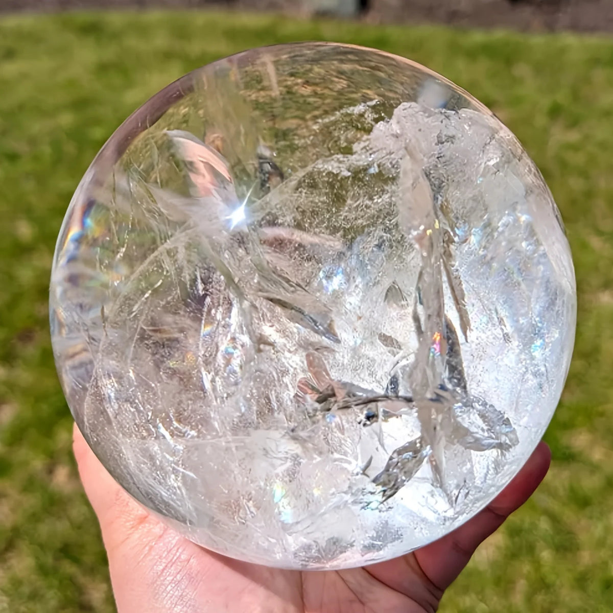 CrystalHola Polished Clear Quartz Crystal Sphere for Elegant Home Decor