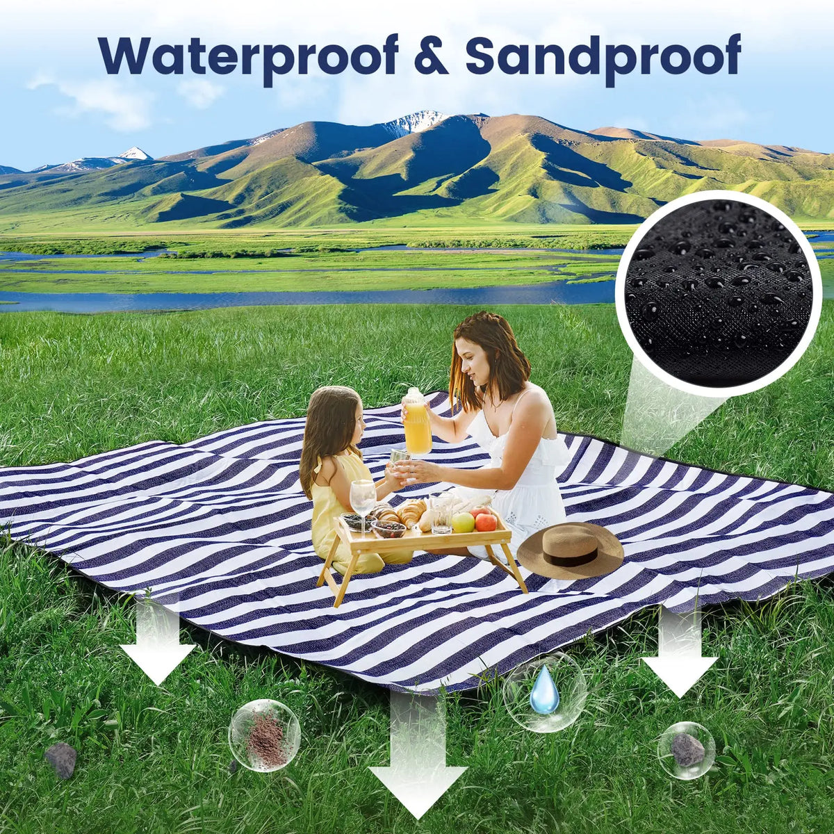 Waterproof Foldable Outdoor Picnic Blanket for Beach and Family Outings