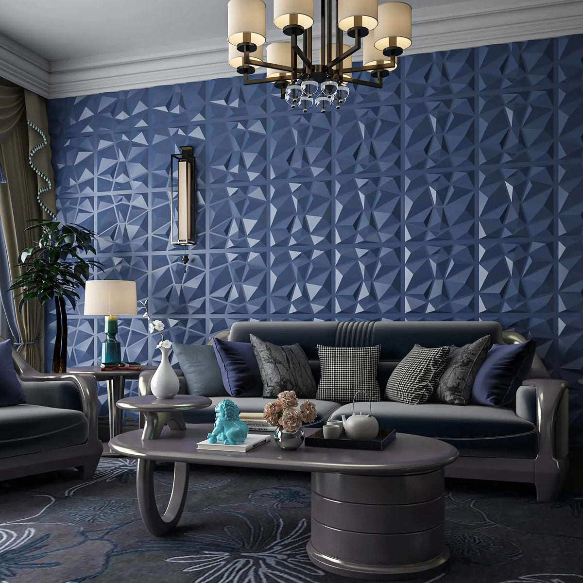 Art3d 3D PVC Wall Panels Diamond Relief Decor for Home