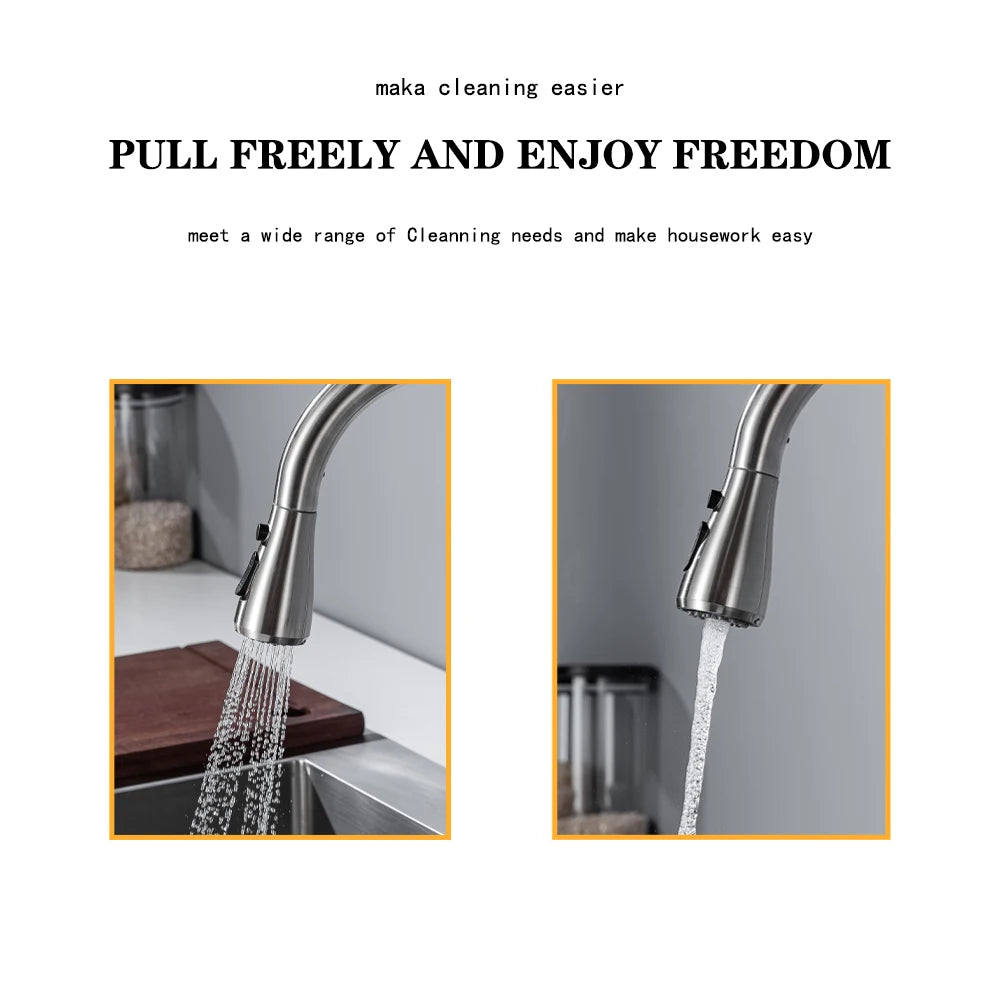 DQOK Touchless Infrared Sensor Pull Out Kitchen Faucet