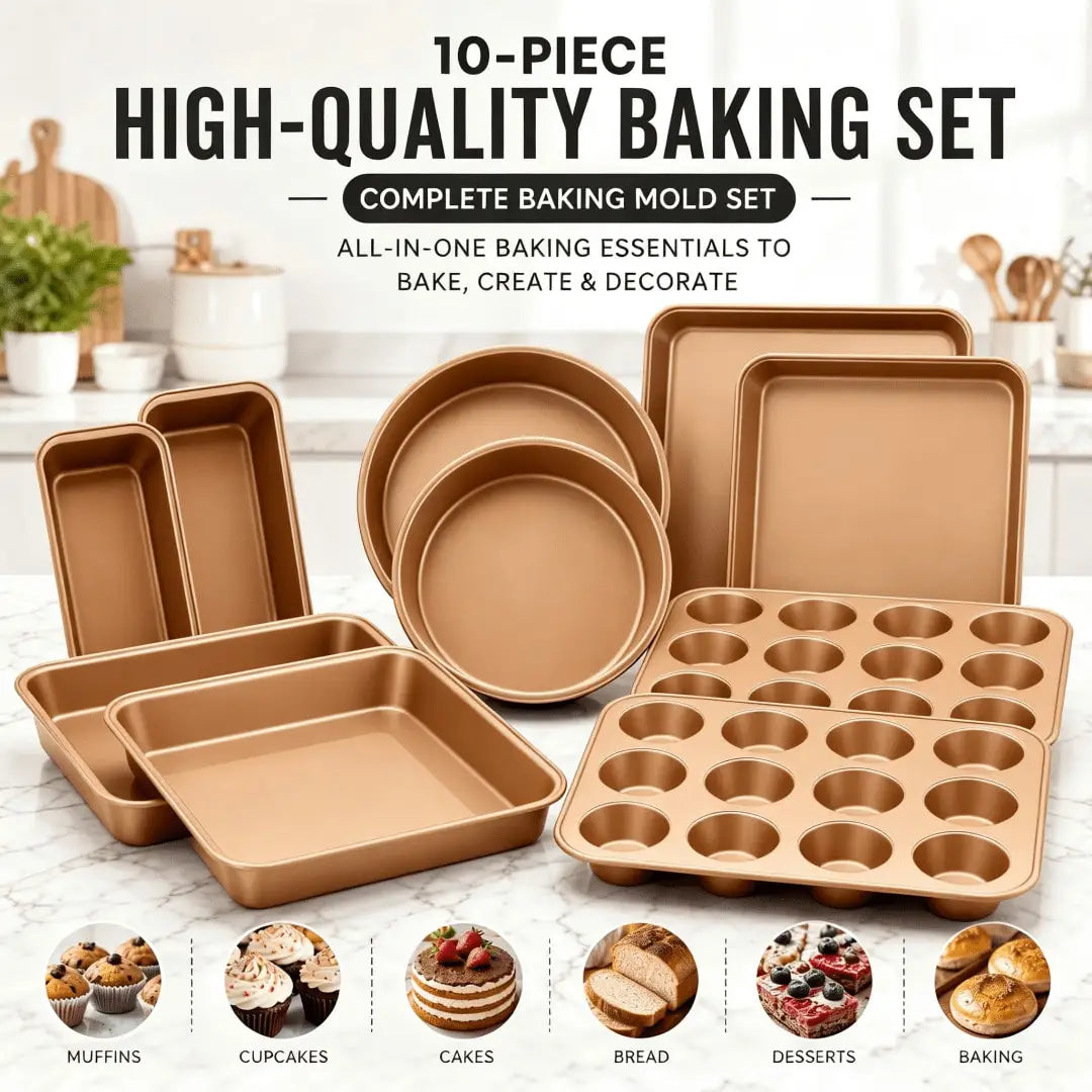 Versatile Nonstick Carbon Steel Baking Pan Set With Cake Pans