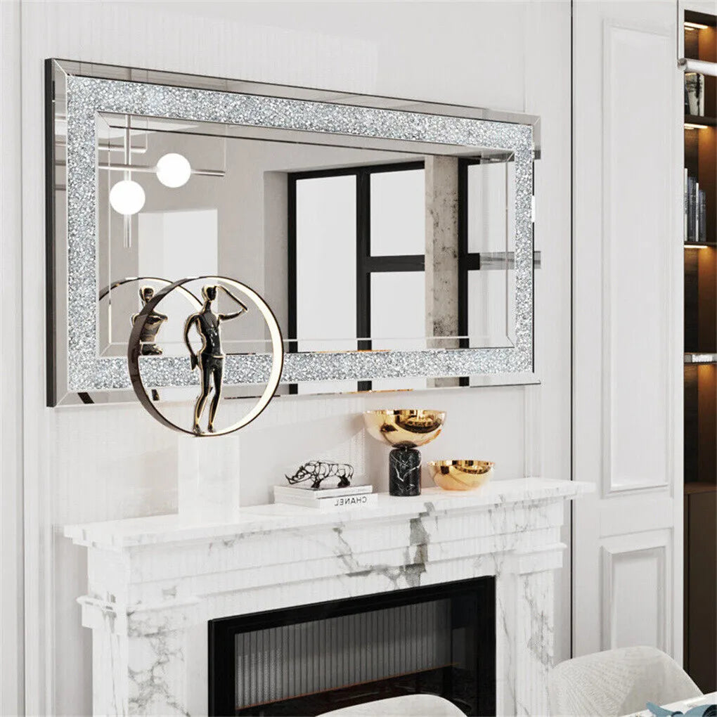 Crystal Crush Diamond Wall Mirror For Bedroom And Living Room