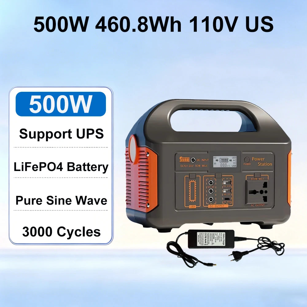 GaiaRay Portable Power Station With LiFePO4 Battery Solar Generator