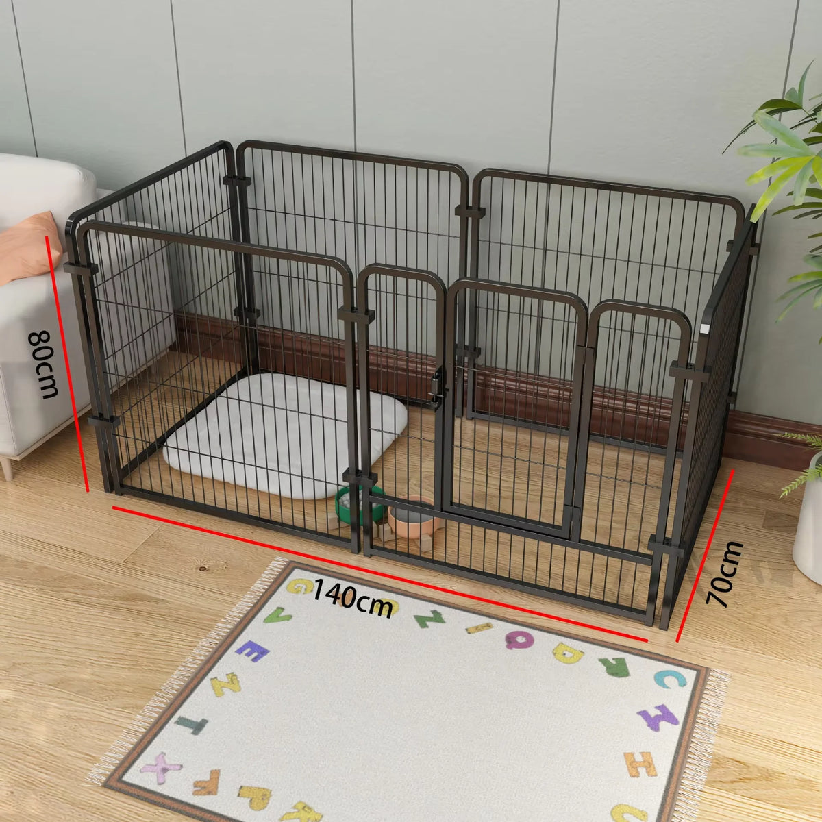 Foldable Stainless Steel Pet Playpen for Dogs and Small Pets