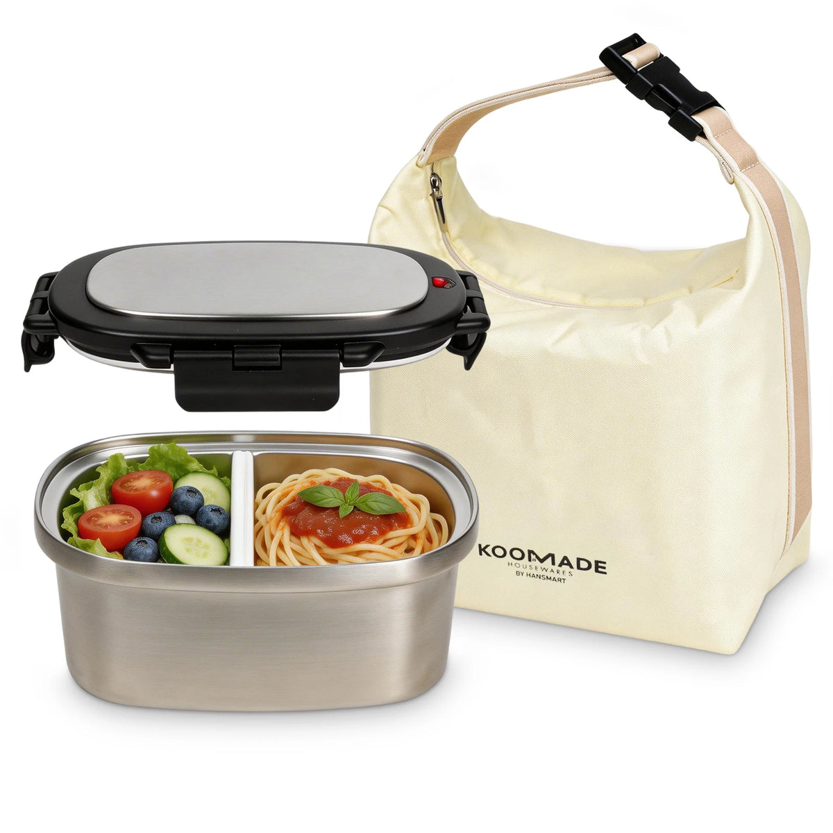 HANSMART Insulated Stainless Steel Leakproof Bento Lunch Box With Bag