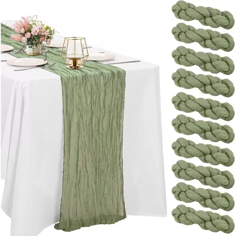 Polyester Cheesecloth Table Runner for Weddings and Holiday Decorations