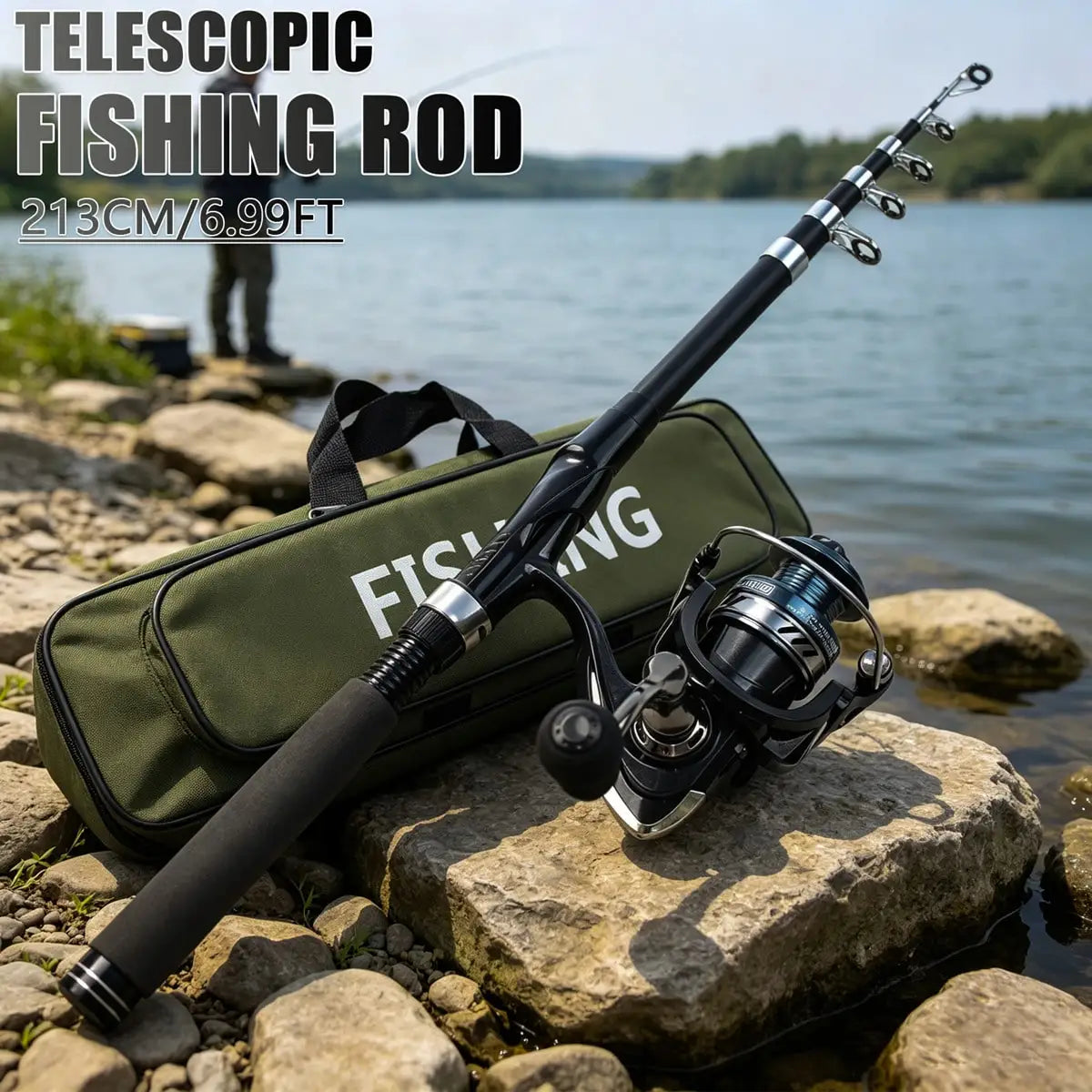 Telescopic Fishing Rod And Reel Combo Kit With Tackle Gear