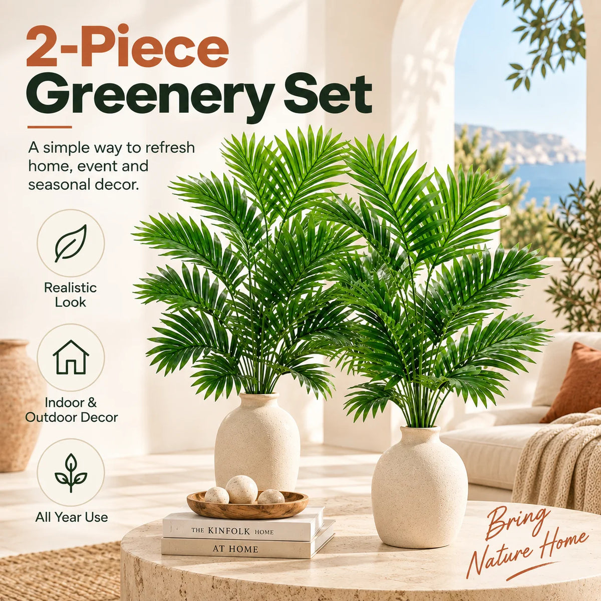ZNLYRION Artificial Palm Fronds UV Resistant Tropical Decor for Home and Garden
