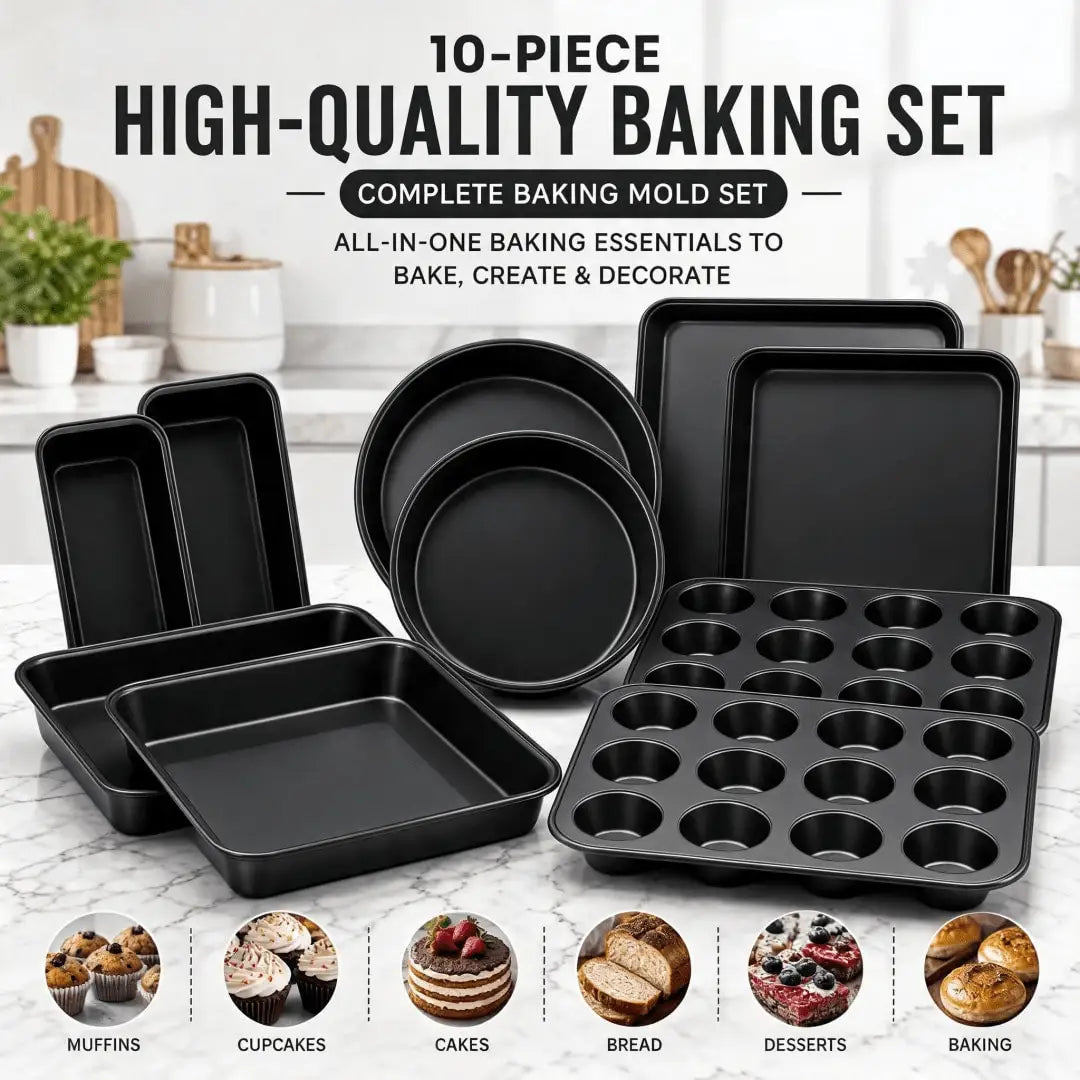 Versatile Nonstick Carbon Steel Baking Pan Set With Cake Pans