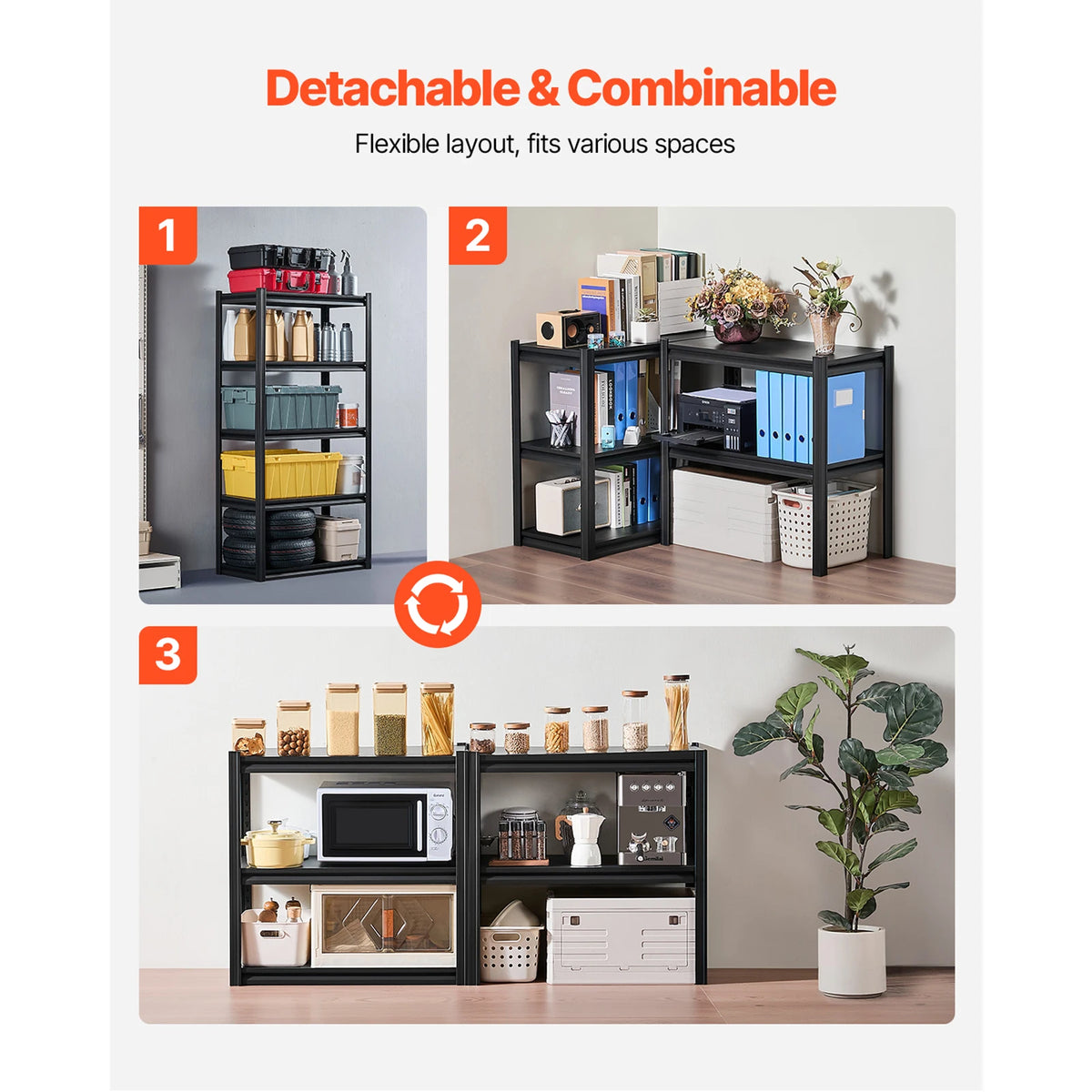 SucceBuy Adjustable Metal Utility Storage Shelving Rack