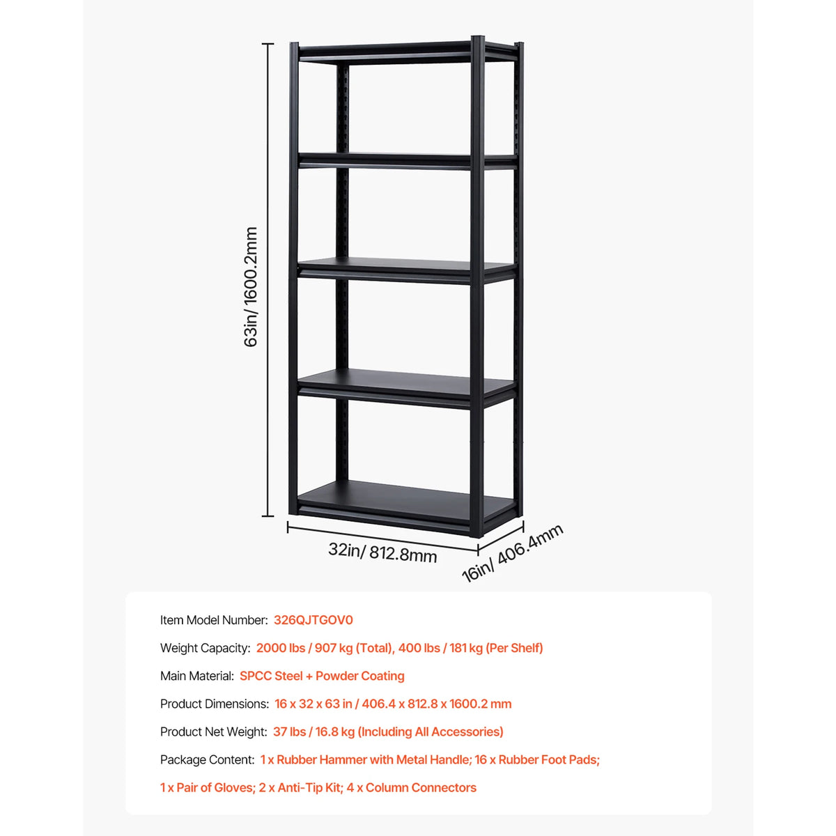 SucceBuy Adjustable Metal Utility Storage Shelving Rack