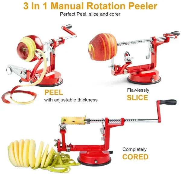Manual 3 In 1 Apple Peeler, Potato Slicer And Corer