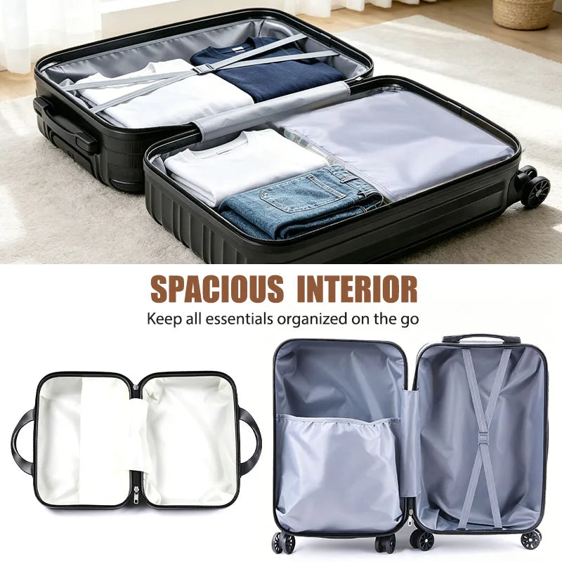 Hardside Luggage Set With TSA Lock, USB Port And Silent Spinners