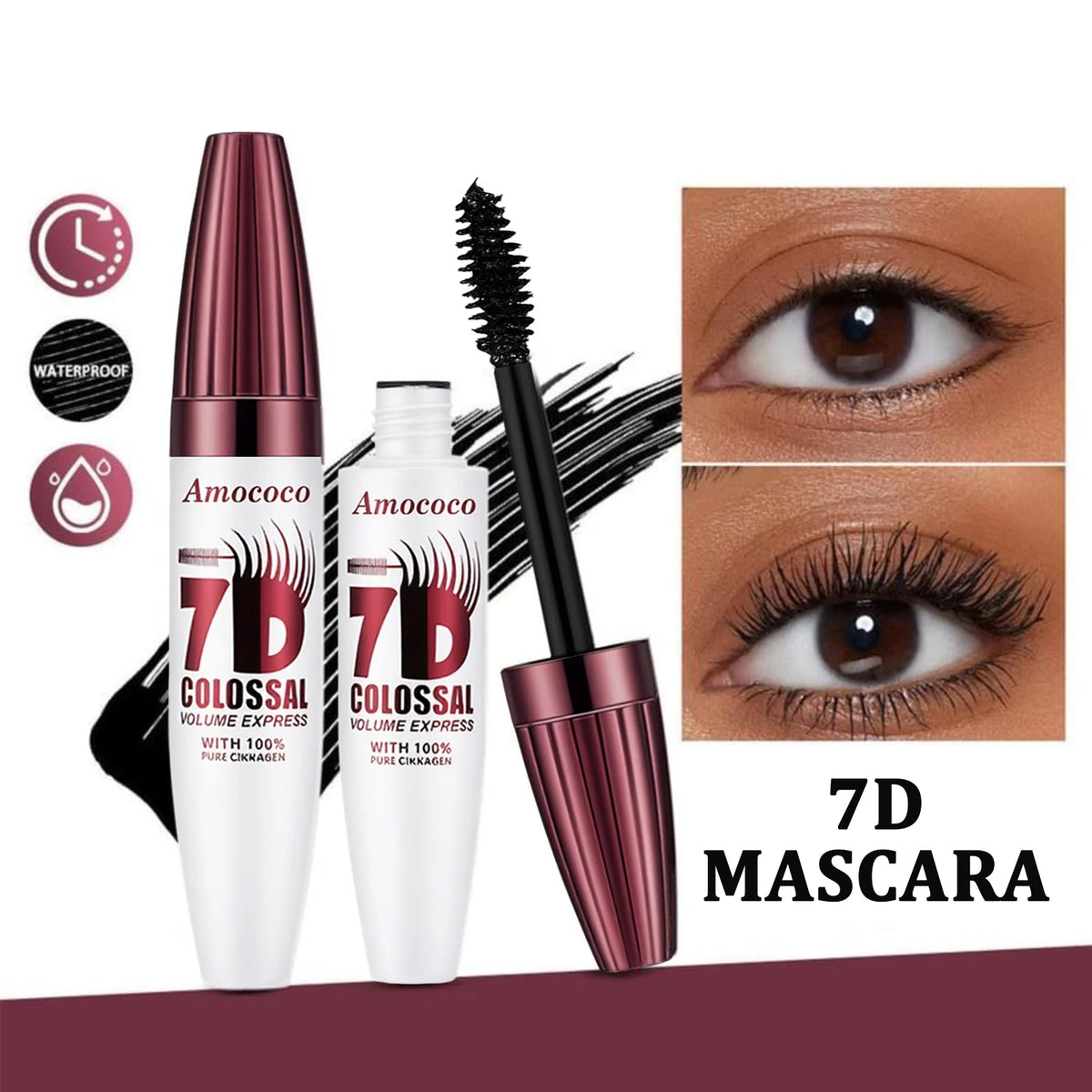 AMOCOCO 7D Volumizing Mascara For Longer Fuller Lashes