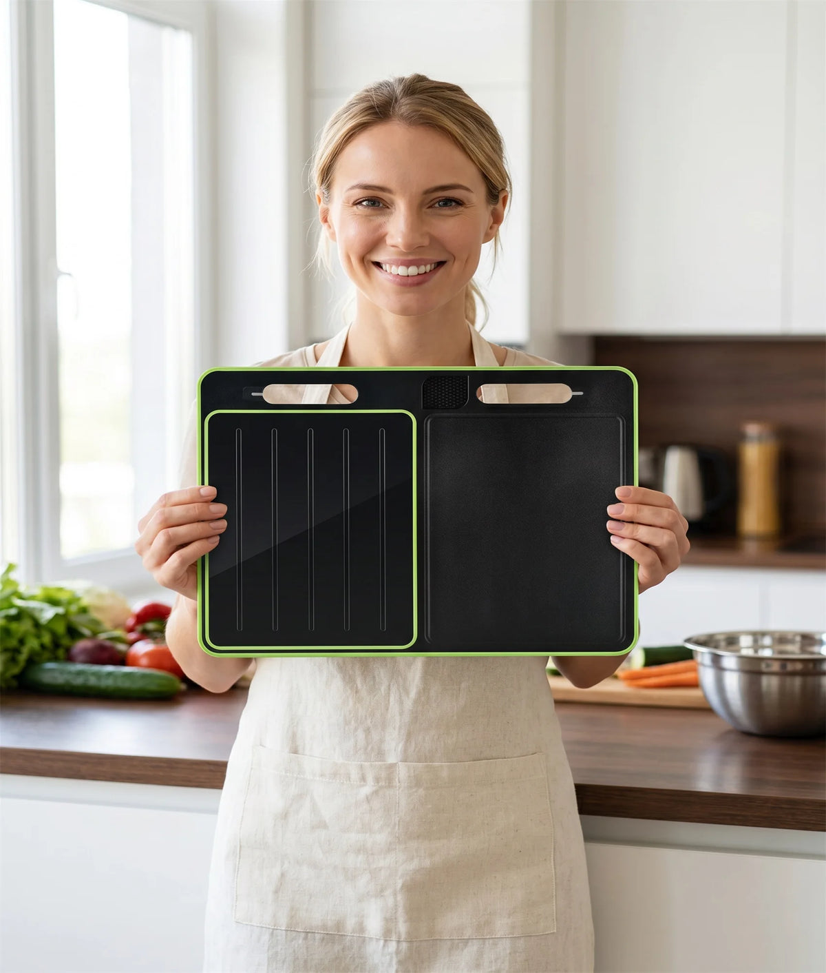 Double Sided Non Toxic Kitchen Cutting Board With Juice Groove