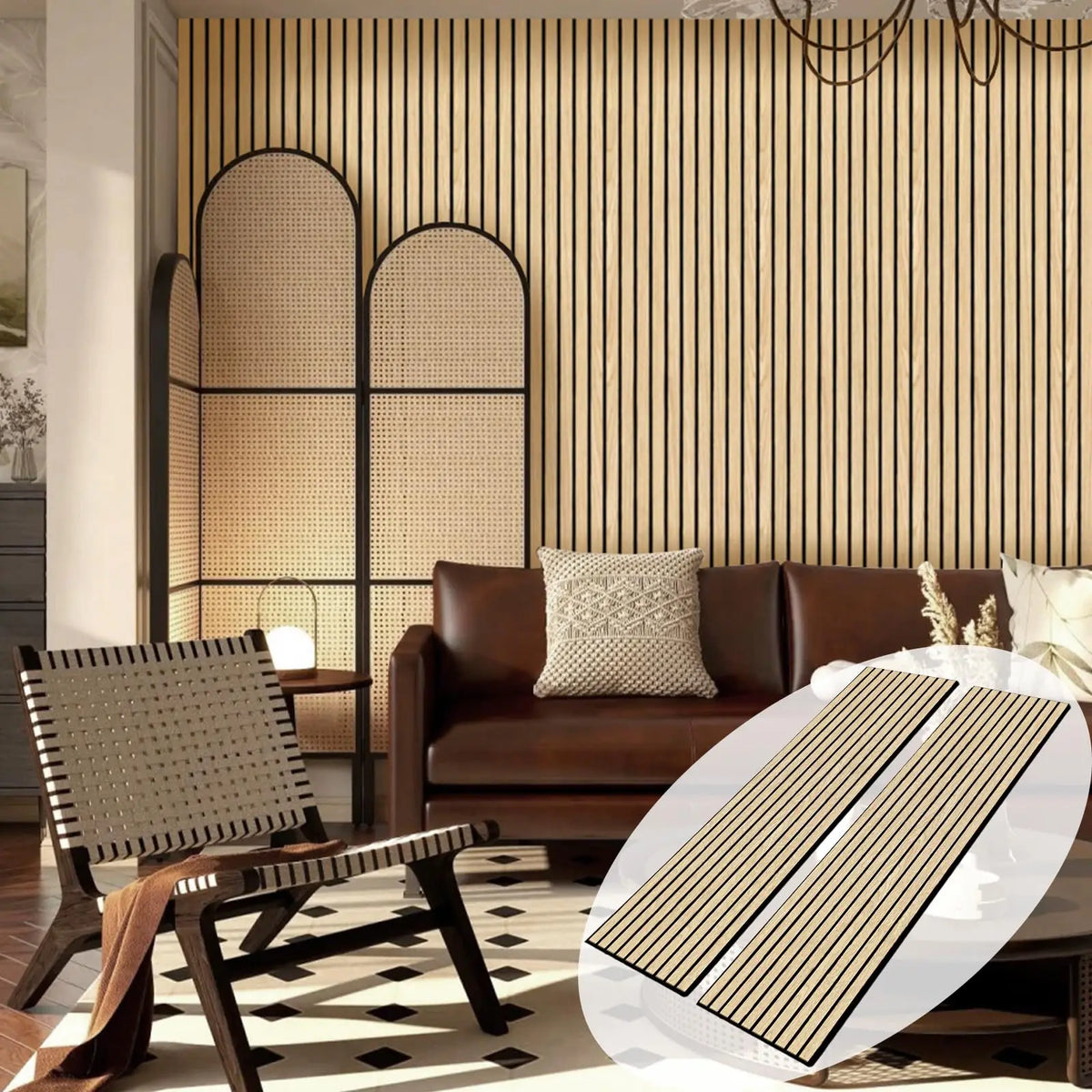 Self Adhesive 3D Acoustic Wood Slat Wall Panels for Studios