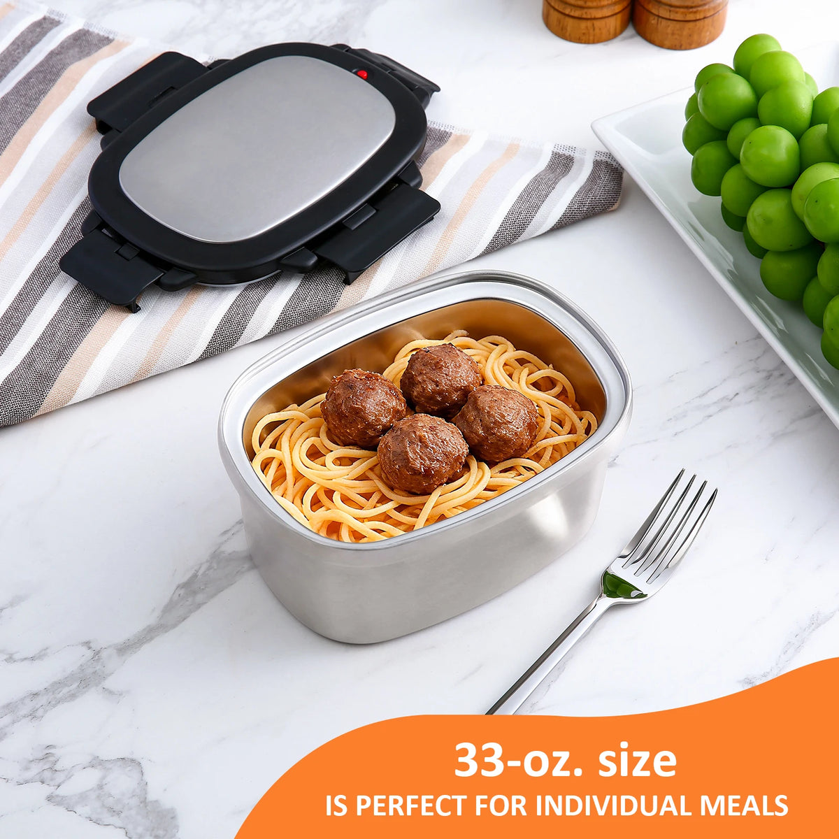 HANSMART Insulated Stainless Steel Leakproof Bento Lunch Box With Bag