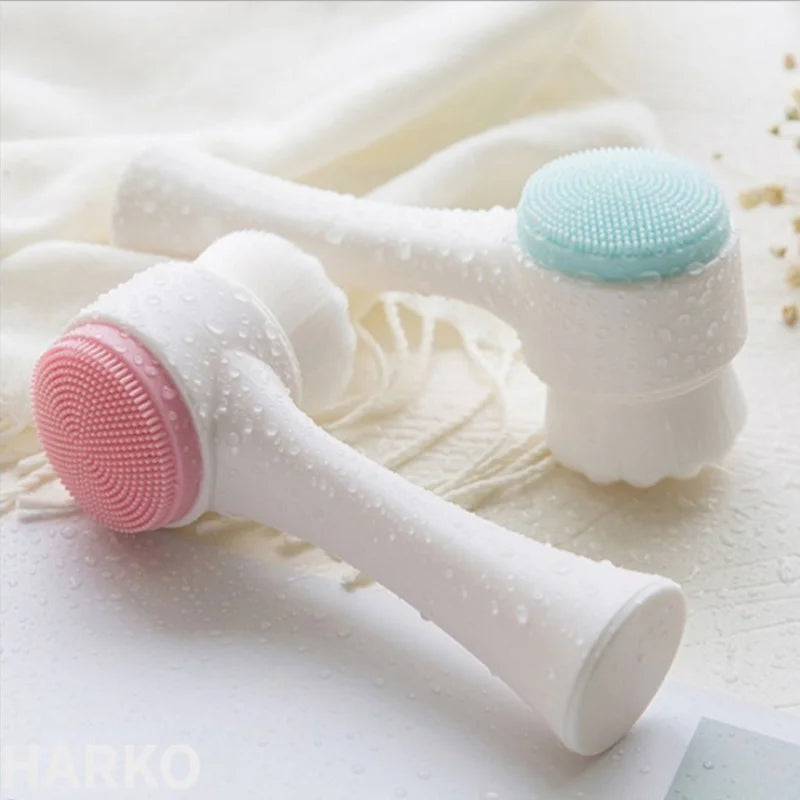 Double Sided Silicone Facial Cleansing Brush for Blackhead Removal