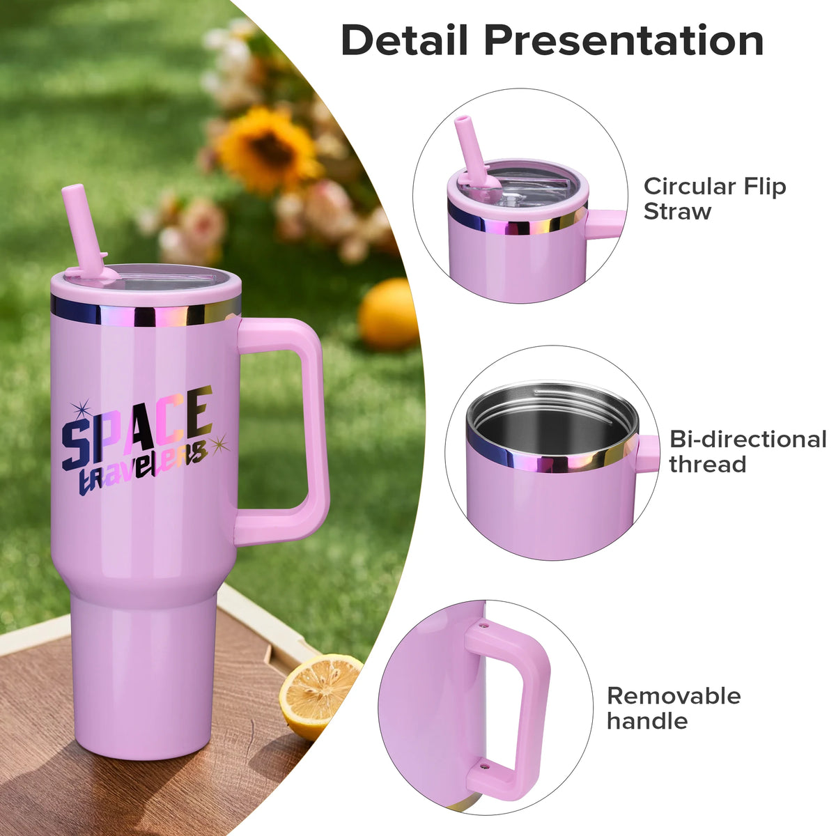 Fastsub Stainless Tumbler With Handle For Hot Or Cold Drinks