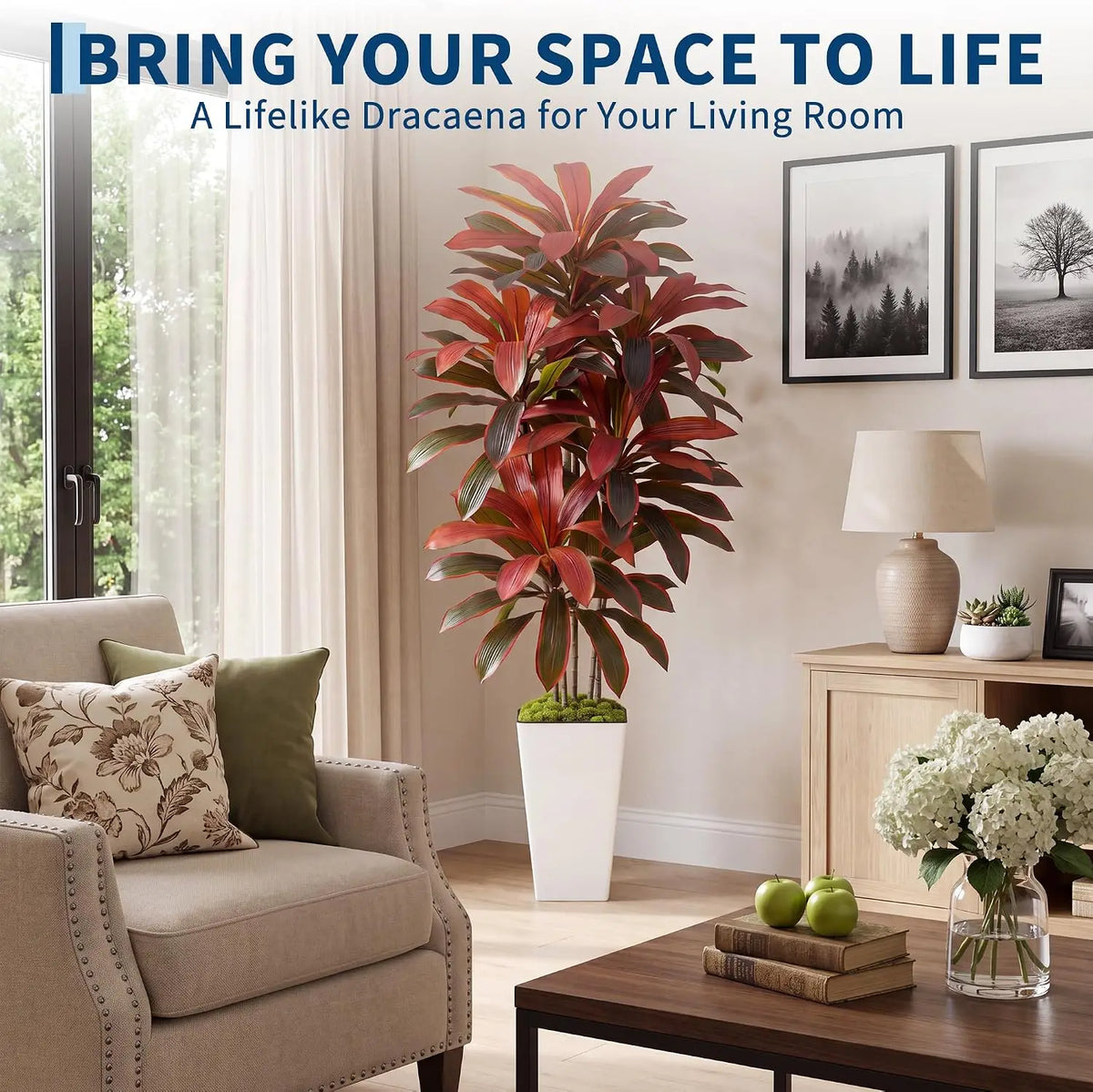 Artificial Dracaena Tree With Planter for Home and Office Decor