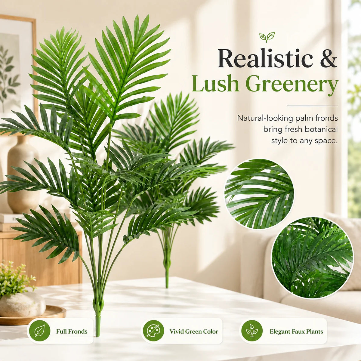 ZNLYRION Artificial Palm Fronds UV Resistant Tropical Decor for Home and Garden