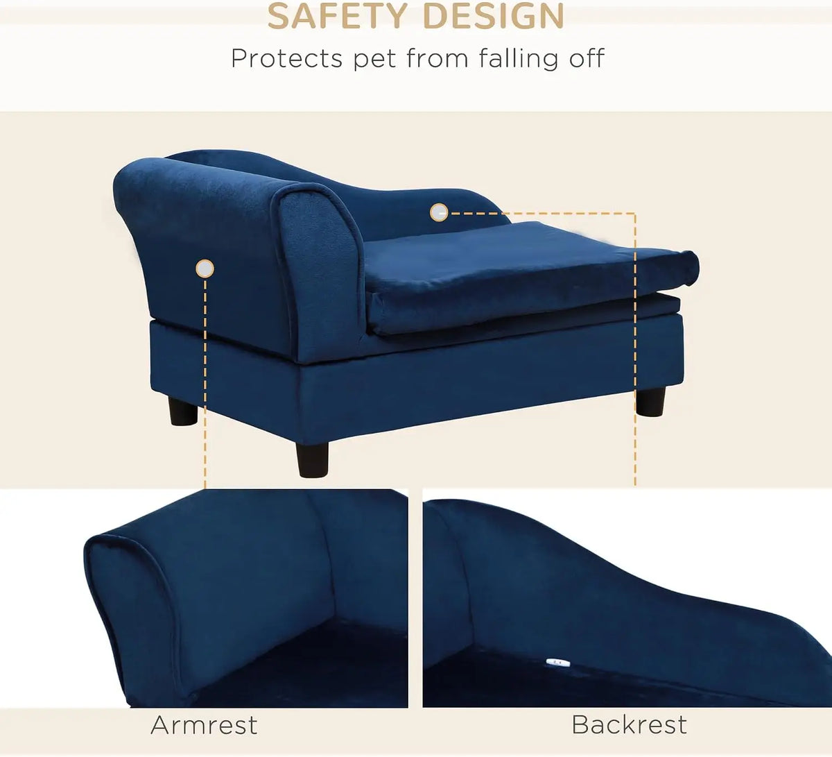 PawHut Luxury Dog Sofa Bed With Hidden Storage And Soft Foam
