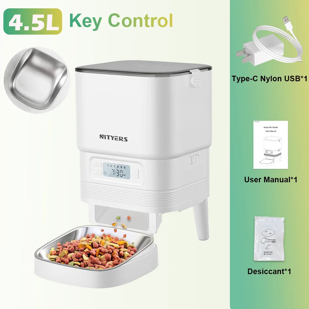 Nityers Automatic Timed Pet Feeder With Stainless Steel Bowl