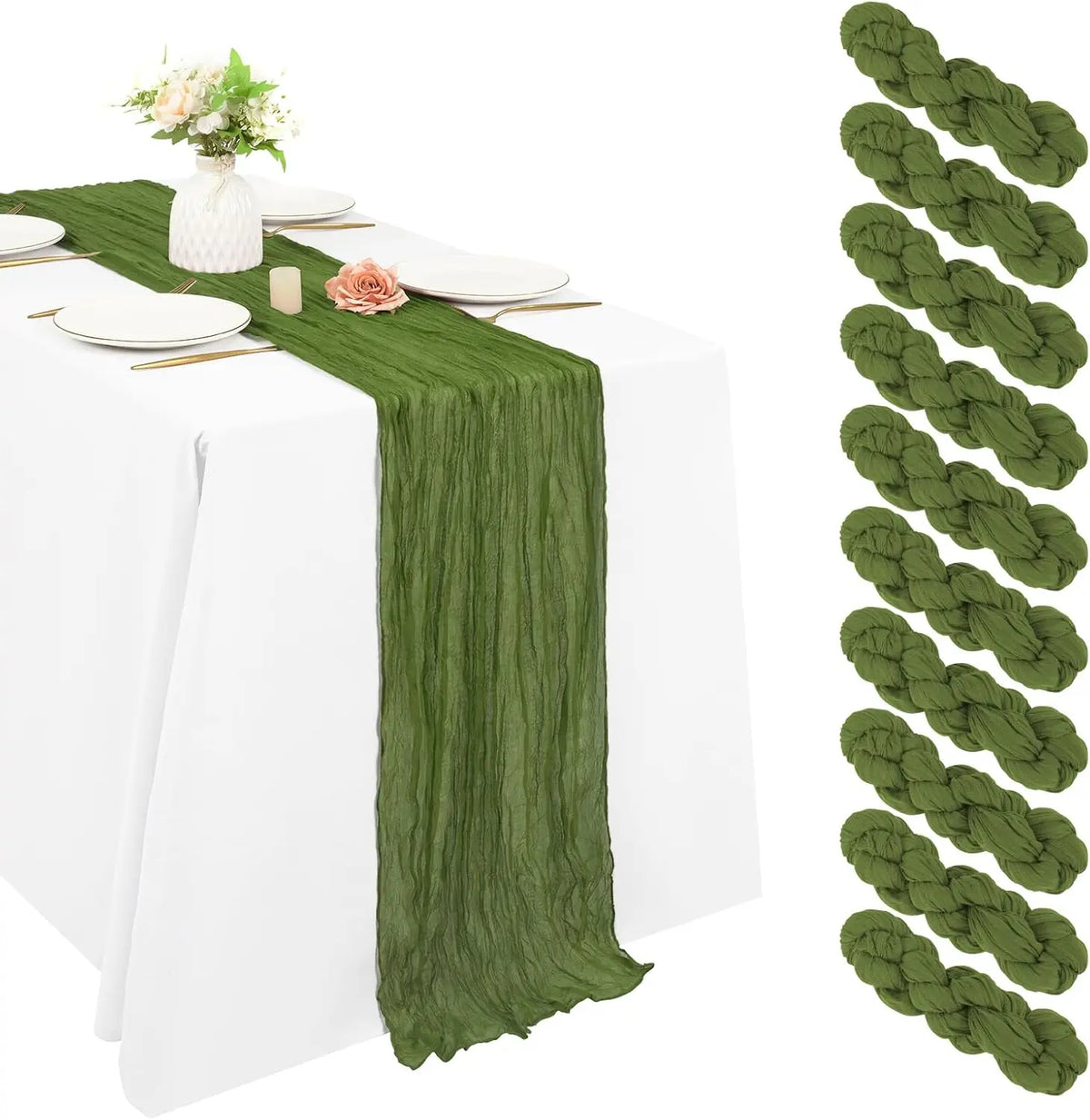 Polyester Cheesecloth Table Runner for Weddings and Holiday Decorations