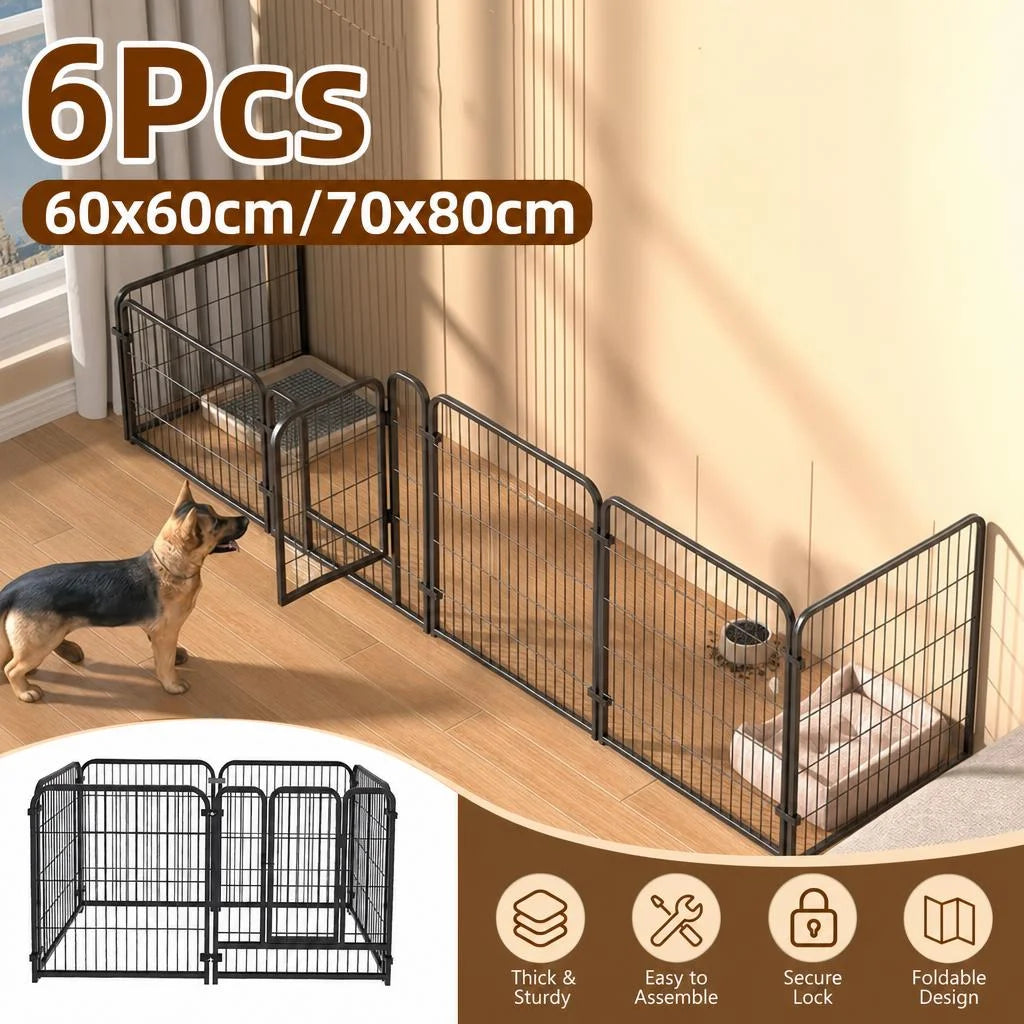 Foldable Stainless Steel Pet Playpen for Dogs and Small Pets