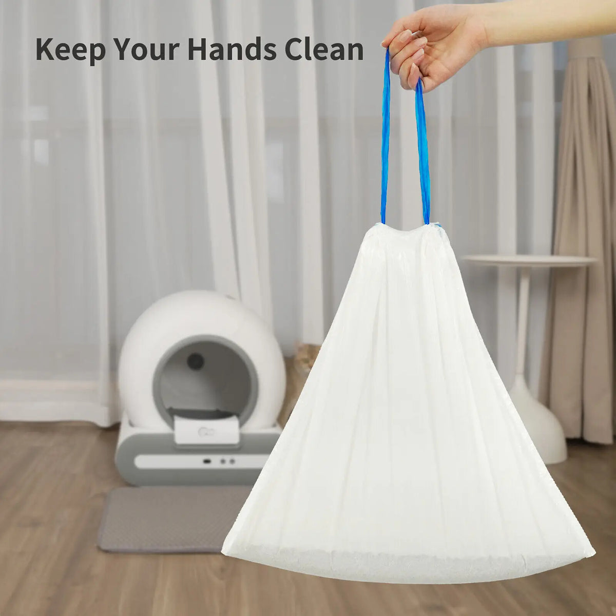 DOEL Self-Cleaning Cat Litter Box Drawstring Waste Bags