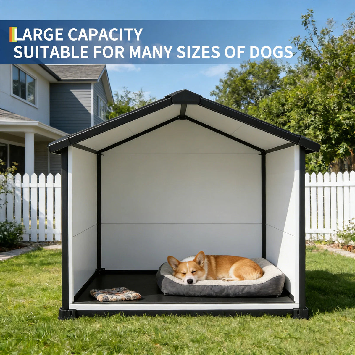Waterproof Plastic Dog House With Removable Roof And Ventilated Floor
