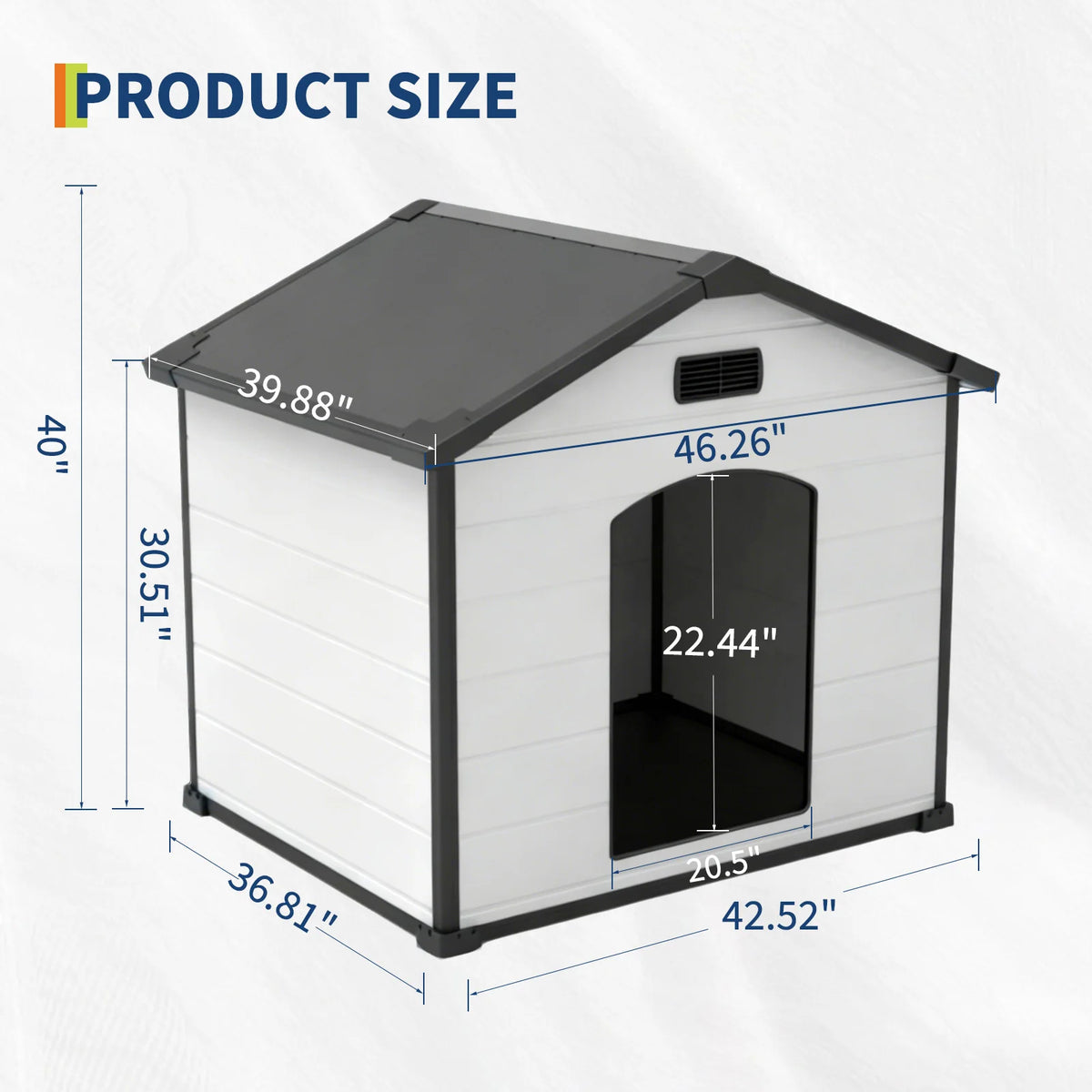 Waterproof Plastic Dog House With Removable Roof And Ventilated Floor