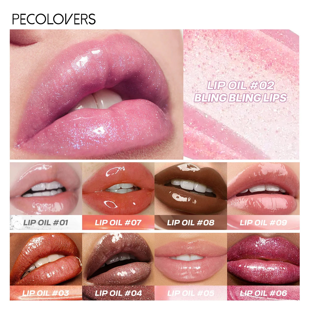 Moisturizing Lip Oil Gloss Kit With Non Sticky Translucent Shine