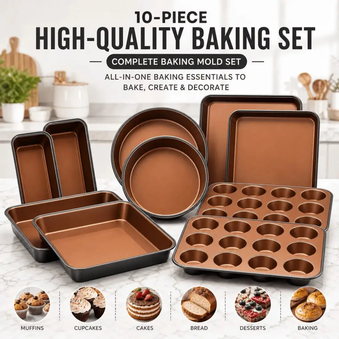 Versatile Nonstick Carbon Steel Baking Pan Set With Cake Pans