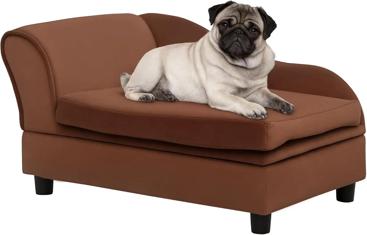 PawHut Luxury Dog Sofa Bed With Hidden Storage And Soft Foam