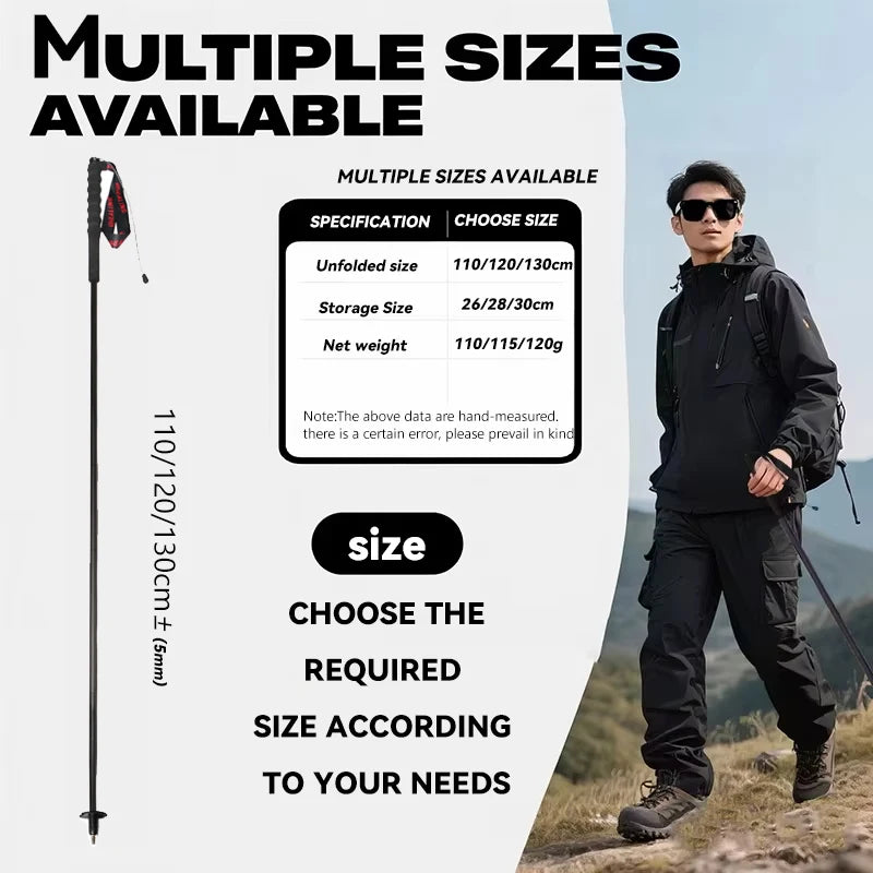 OKHEALING Ultralight Carbon Fiber Foldable Trekking Poles for Hiking