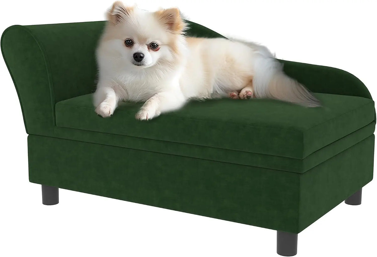 PawHut Luxury Dog Sofa Bed With Hidden Storage And Soft Foam