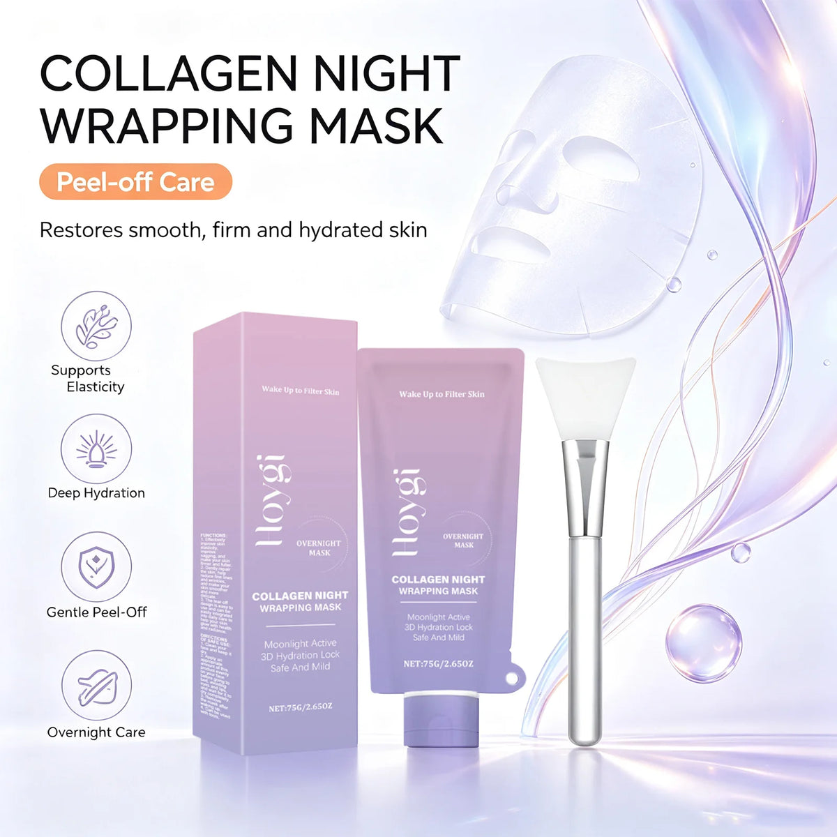 Hoygi Collagen Night Wrapping Mask for Firming and Hydrated Skin