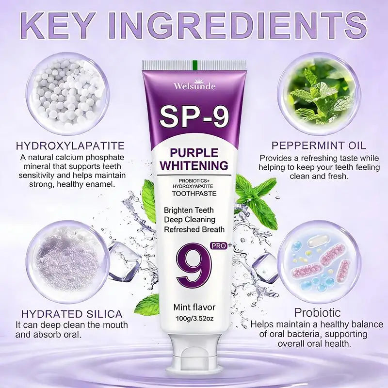 Welsunde Hydroxyapatite Whitening Toothpaste for Fresh Breath and Gum Health
