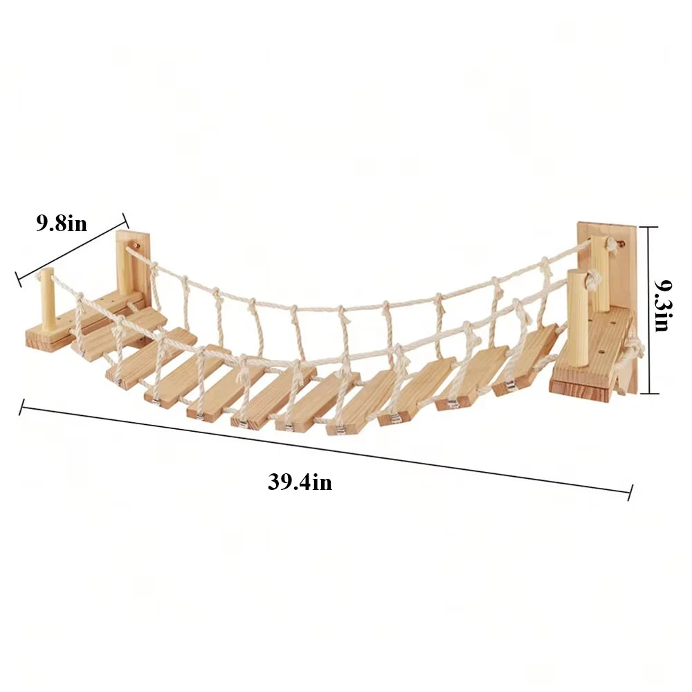 CWV Wall Mounted Sisal Cat Bridge for Climbing and Play