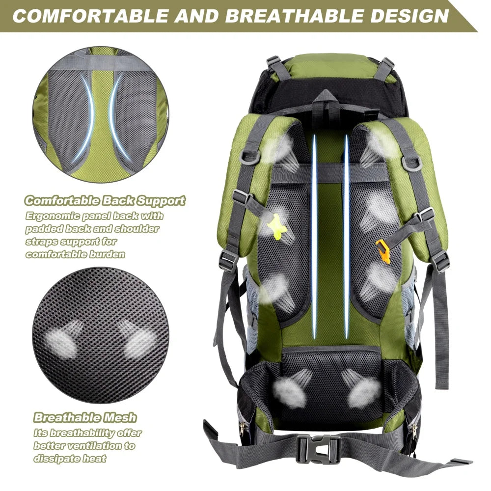 Night Cat Lightweight Waterproof Hiking Backpack With Rain Cover