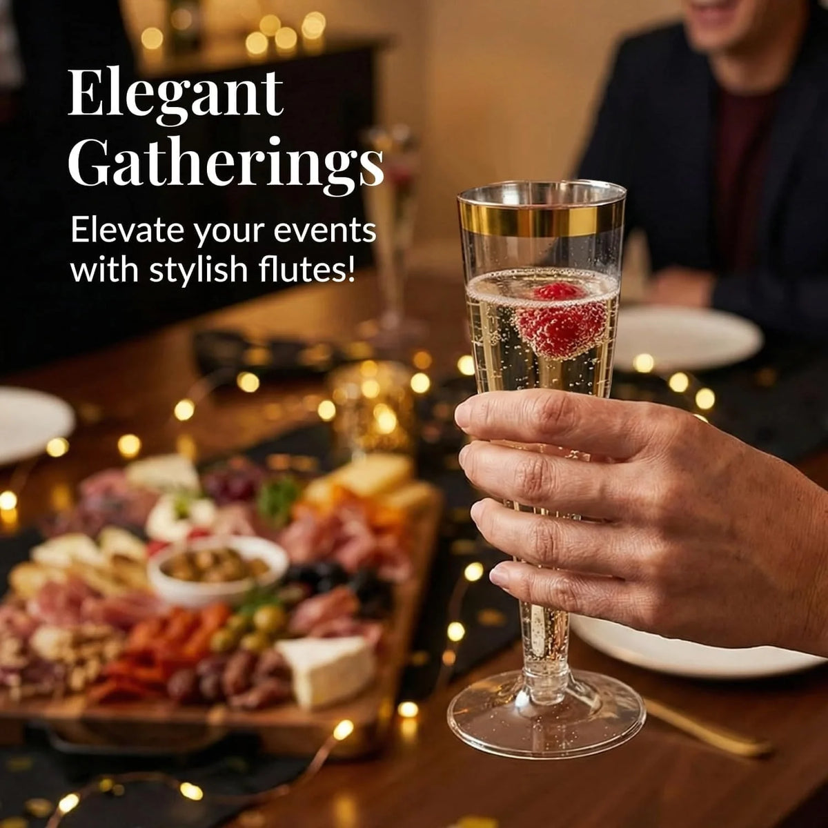 Plastic Disposable Champagne Flutes for Weddings and Celebrations