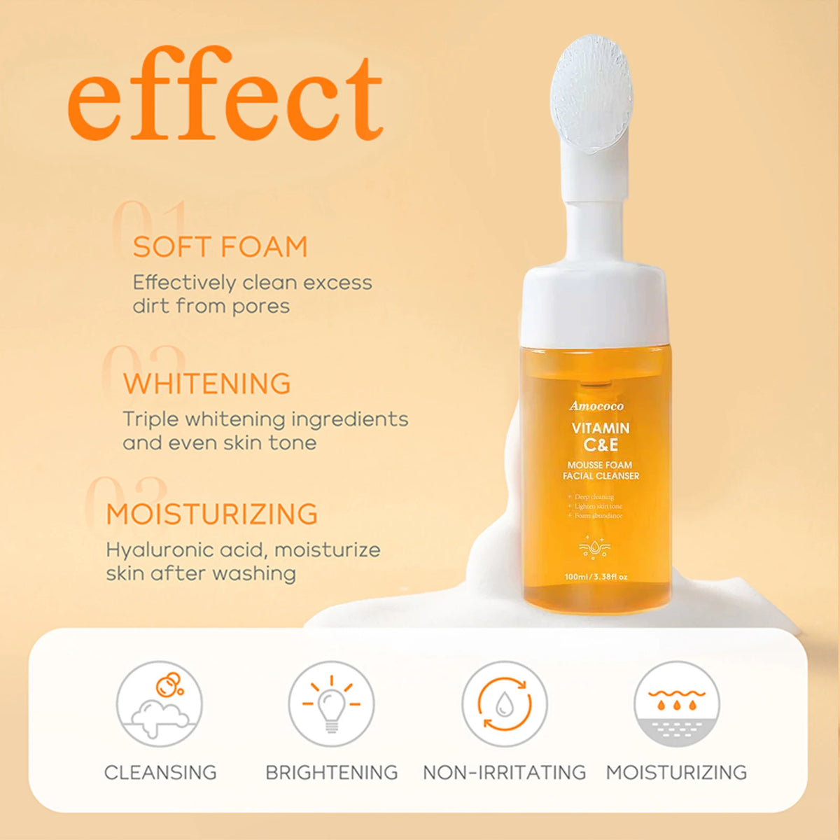 AMOCOCO Facial Cleanser Set With Compressed Towels
