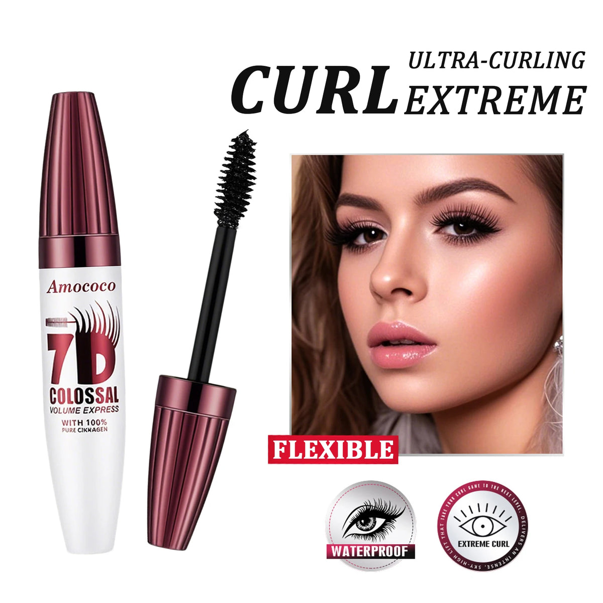 AMOCOCO 7D Volumizing Mascara For Longer Fuller Lashes